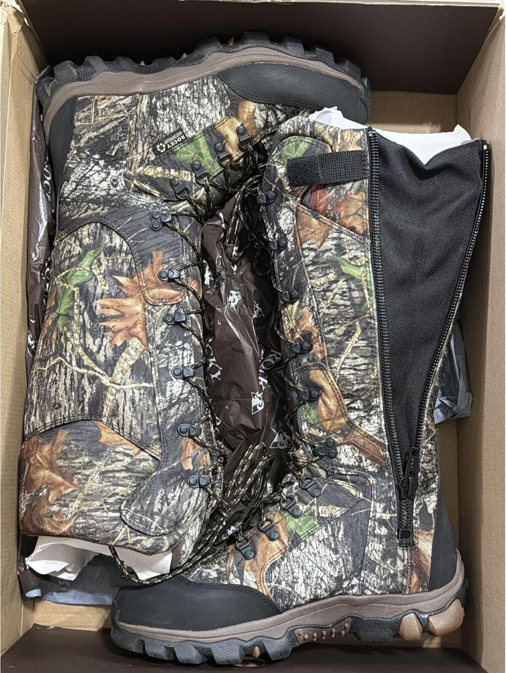 New Rocky Lynx Snake Camo 16" Hunting Boots Men's Realtree Camo Waterproof 8.5 W